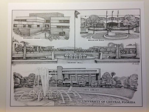 University of Central Florida 8"x10" pen and ink collage print