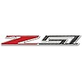 C6, C7, C8 Corvette Z51 Badge Emblem Domed Decal - Carbon Fiber Look w/Chrome Trim for 2005-2024 Corvettes (6 inch)