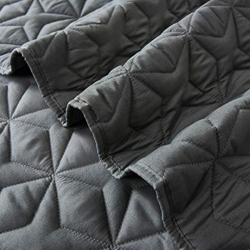 Exclusivo Mezcla 3-Piece King Size Quilt Set with Pillow Shams, as Bedspread/Coverlet/Bed Cover(Rhombus Steel Grey) - Soft, Lightweight, Reversible& Hypoallergenic - Thumbnail 7