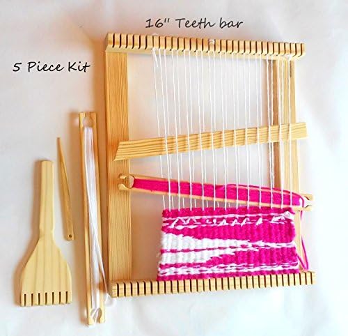 16x24 Inch Weaving Loom with Tapestry Beater,shuttles and Shed Stick. Free Needle Included