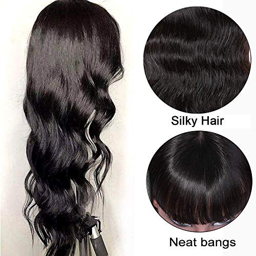 CanaryFly-Brazilian-Virgin-Human-Hair-Body-Wave-Wigs-With-Bangs-None-Lace-Front-Wigs-Glueless-Machine-Made-Wigs-For-Black-Women-130-Density-Natural-Color16inch-Body-Wave