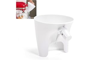 WATNTOW Flour Funnel for Mixer, Stand Mixer Attachment, Perfect for Egg Liquid and Both Flour, Enables Guided Pouring (White)