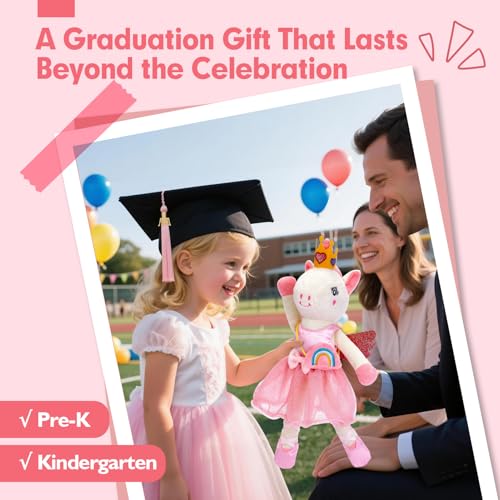 hahaland Peluches Unicornios para Niñas 3-8 años, Dress-up Muñecas Trapo con 3 Set de Ropa & Bolsa, Juguetes Precioso Regalos Niña 3 4 5 6 años