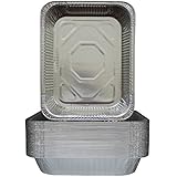 30-Pack Aluminum 9x13" Half Size Roasting Pans Super-Thick - Standard Size Chafing Pans Tins - Eco-Friendly Recyclable Aluminum - Portable Food Storage Containers - By MontoPack