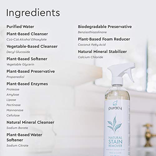 Puracy Natural Laundry Stain Remover, EnzymeBased Spot Cleaner, Free