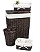 Laundry Hamper Storage Set Lined Wicker Baskets and Clothes Hamper with Lid Perfect Bathroom Accessories
