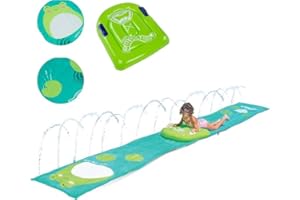 BIGMOUTH INC BigMouth x Squishmallows Wendy The Frog Lawn Water Slide, Includes Surf Glider, Outdoor Splash Toy for Backyard Lawn or Park - 18 Feet
