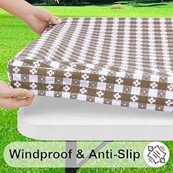 Spotjoy Rectangle Picnic Table Cloth, Waterproof