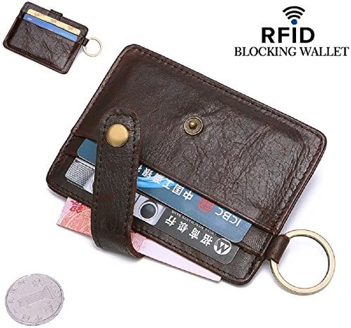 RFID Wallet Key Ring Mini - Protective Wallet for Credit Cards - RFID Blocking Leather Wallets