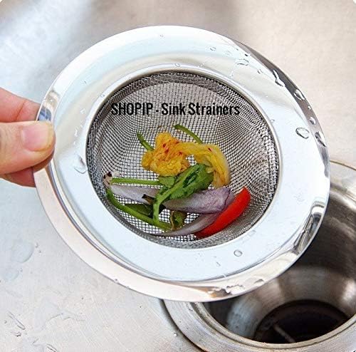 SHOPIPยฎ - Stainless Steel Sink Strainer/Mesh for Kitchen; Large Size 4 inch; Silver