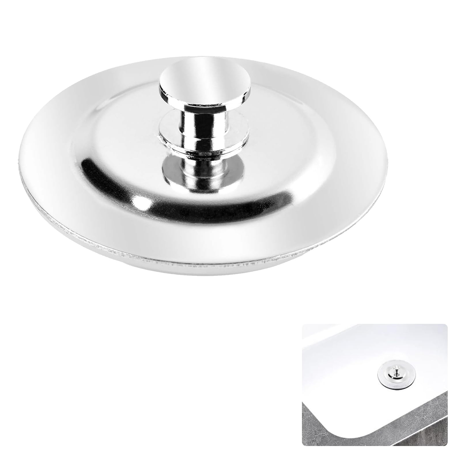 INBOLM Stainless Steel Bath Stopper and Replacement 40mm, Chrome Sink Plug Universal Basin and Kitchen Basin Plug