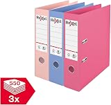 Rexel Pastel A4 Lever Arch Files 3-Pack Pink Blue Peach FSC Certified view 2