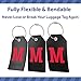 Shacke Initial Luggage Tag with Full Privacy Cover and Stainless Steel Loop - Black (Letter M)