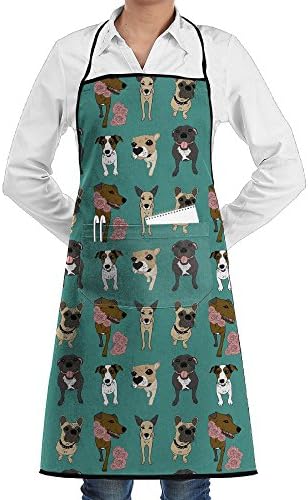 NCJSU Happy Dog Fashion Kitchen Aprons Bartender Apron For Waiter