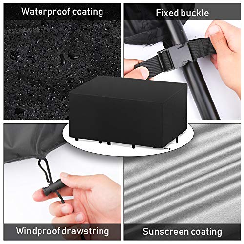 Molbory Abdeckung für Gartenmöbel, 420D Oxford Abdeckhaube Möbelsets mit Zugkordel, Wasserdicht, Winddicht, UV-beständig Abdeckplane für Gartenmöbel Sets Sofa Abdeckung Gartenmöbel (200 x 160 x 70cm) – Bild 6