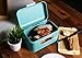 Bread Box for Kitchen Counter - Bread Bin, Retro Storage Container with Front Window, For Doughnuts, Pastries, Cookies - 12 x 7 x 6 Inches, Turquoise