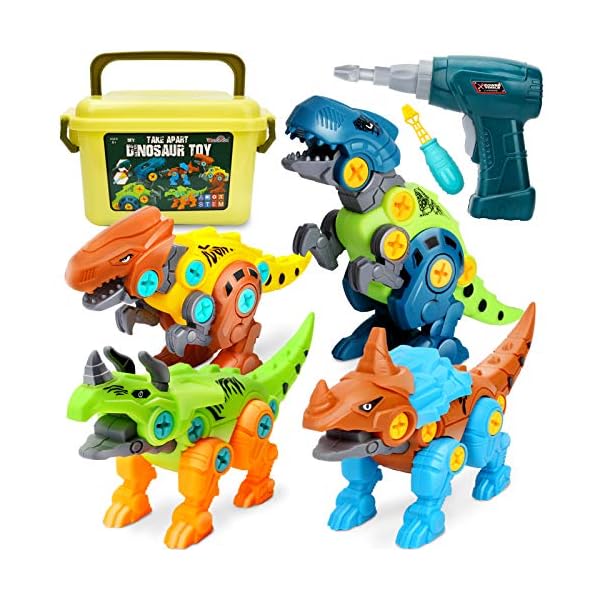 Dreamon Take Apart Dinosaur Toys for Kids with Storage Box Electric Drill, DIY Construction Build Set Educational STEM…