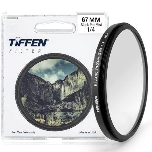 Tiffen 67mm Black Pro-Mist 1/4 Filter|Black Pro-Mist Filter|Ultra Slim|Cinematic Effect Camera for Portrait Photography/Video/Vlog