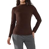 Women's Long Sleeve Thermal Top Lightweight Basic Layer Bamboo Viscose Undershirts