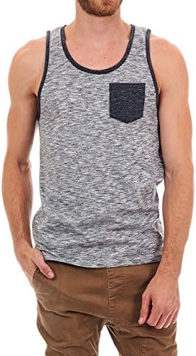 PX Clothing Men's Johan Long Curved Tank in Iron Ore