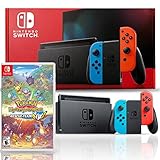 Nintendo Switch with Neon Blue and Red Joy-Con