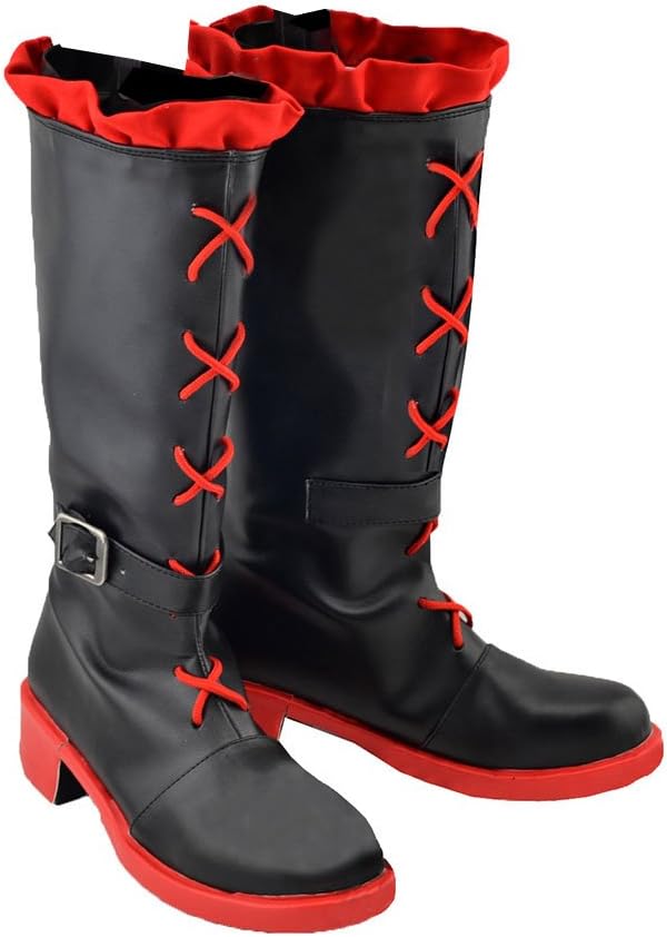 Xcoser Ruby Rose Shoes RWBY Cosplay Ruby Red Leather Boots for Adults for Sale