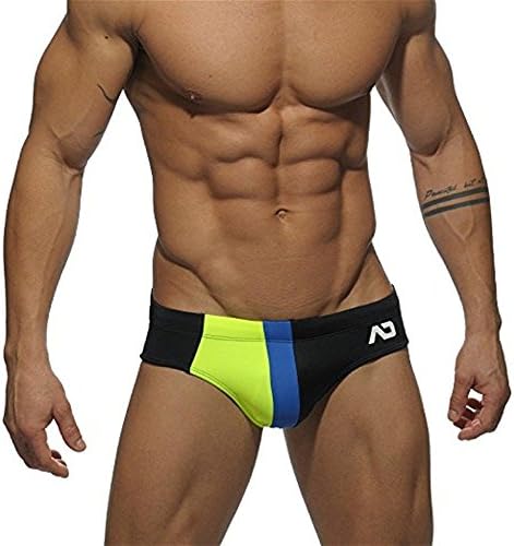 Appler Mens Solid Swimming Shorts Body Bikini Swimsuit Briefs New Hot (L, Black-1)