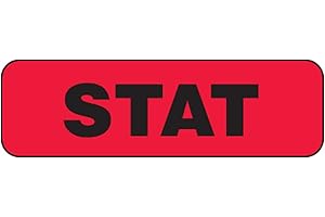 PDC Healthcare 59702043 Permanent "Stat" Paper Label, 1-1/4" Length, 3/8" Width, Red, Pack of 1000