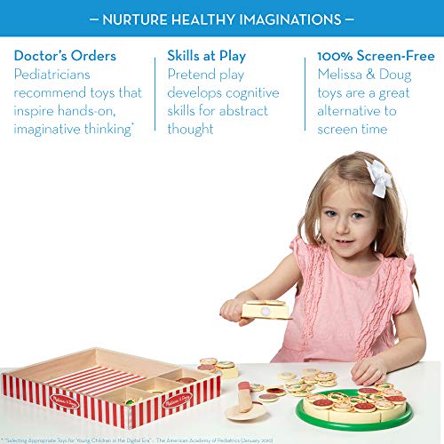 image for Melissa & Doug Pizza Party Wooden Play Food (Pretend Play Pizza Set, S