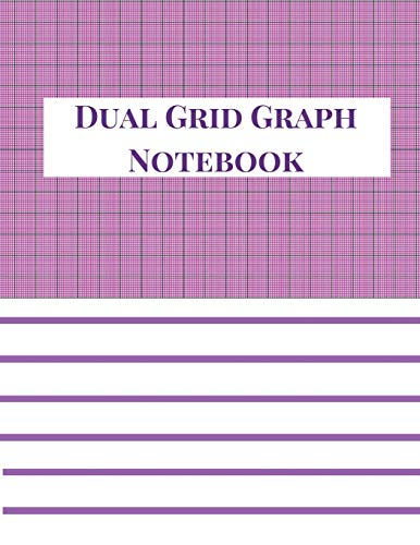 Dual Grid Graph Notebook: 4x4 Half Lined Half Graph Paper Notebook, Graph Paper And Lined Paper Notebook. 100 Pages. 8.5 x 11 Size. Lilac Theme