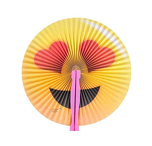 Bargain World 10" Emoticon Folding Fans [12-Pack] | Fun & Exciting Hand Fans For Kids & Teenagers From Our Huge Collection | Sticky Notes Included - Thumbnail 6