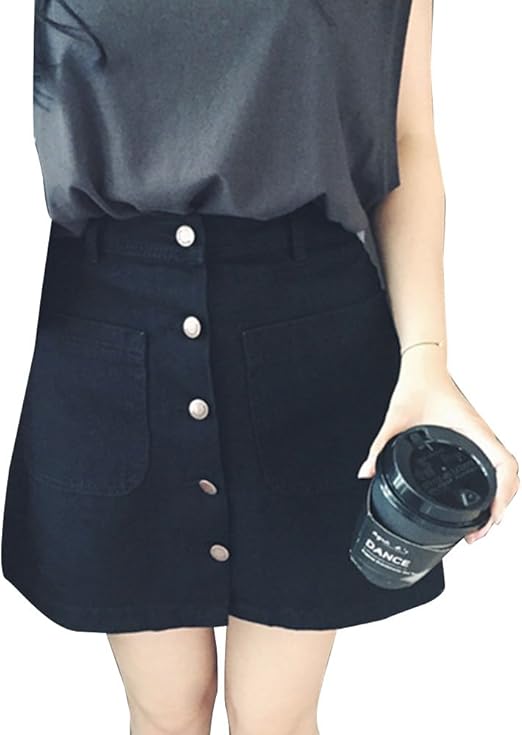 Womens ALine Denim Skirt High Waist Mini Jeans Skirts Above Knee