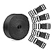 BTNOW 15 Set Plastic 1 Inch Flat Side Release Buckles and Tri-Glide Slides with 1 Roll 5 Yards Nylon Webbing Straps for DIY Making Luggage Strap, Pet Collar, Backpack Repairing primary