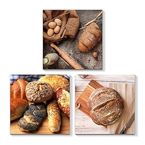 3 Piece Canvas Wall Art for Living Room Bedroom Home Artwork Foods Paintings Ready to Hang - 12"x12"x3 Panels
