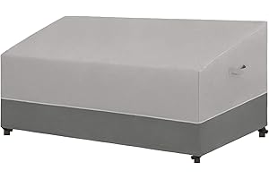 Easy-Going Patio Sofa UV Resistant Outdoor Couch Bicolor 3-Seater Bench Waterproof Furniture Cover with Reflective Hemming (88Wx37Dx35H inch, Gray/Dark Gray)