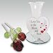 BANBERRY DESIGNS I Love You to The Moon and Back Rose Crystal Flower Bouquet - Set of 2 Red Roses in a Heart Shaped Vase - Mother's Day Valentine's Day Engagement Wedding Birthday Christmas