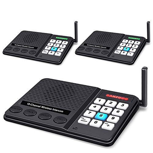 Intercoms Wireless for Home - GLCON Wireless Intercom 1 Mile Long Range 10 Channel 3 Code - Room to Room Home Intercom System for House Office Business Gate (3 Packs) [2020 New Version] - Thumbnail 7