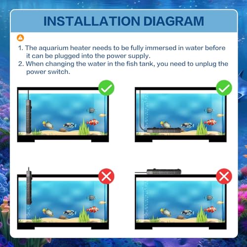 SUSOO 100W Aquarium Heater with Temperature Digital Display, Safe Submersible Automatic Constant Temperature Fish Tank Heater with 20°C-34°C（68℉-93℉）Constant Temperature Control for Fish & Turtle Tank