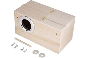 Bird House, Wooden Aviary Breeding Box Mating House for Small Birds, Right Opening Cage Nesting Shelter for Parakeet Fin Love