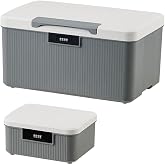 RUIAN Lockable Storage Container Bin 10 Gal and 2.3 Gal Combination Grey | combination lock, important items, office supplies and dorm room,Plastic, Portable, For Important Items,Secure Storage