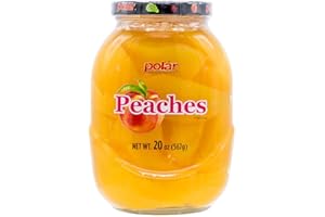 MW Polar Peach Slices in Light Syrup, glass Jar 20oz (pack of 6)