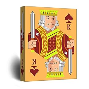 Playing Poker Card Design King of Spades with Orange Background