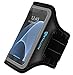 Galaxy S7 Armband: Stalion Sports Running & Exercise Gym Sportband (Jet Black) Water Resistant + Sweat Proof + Key Holder + ID / Credit Card / Money Holder