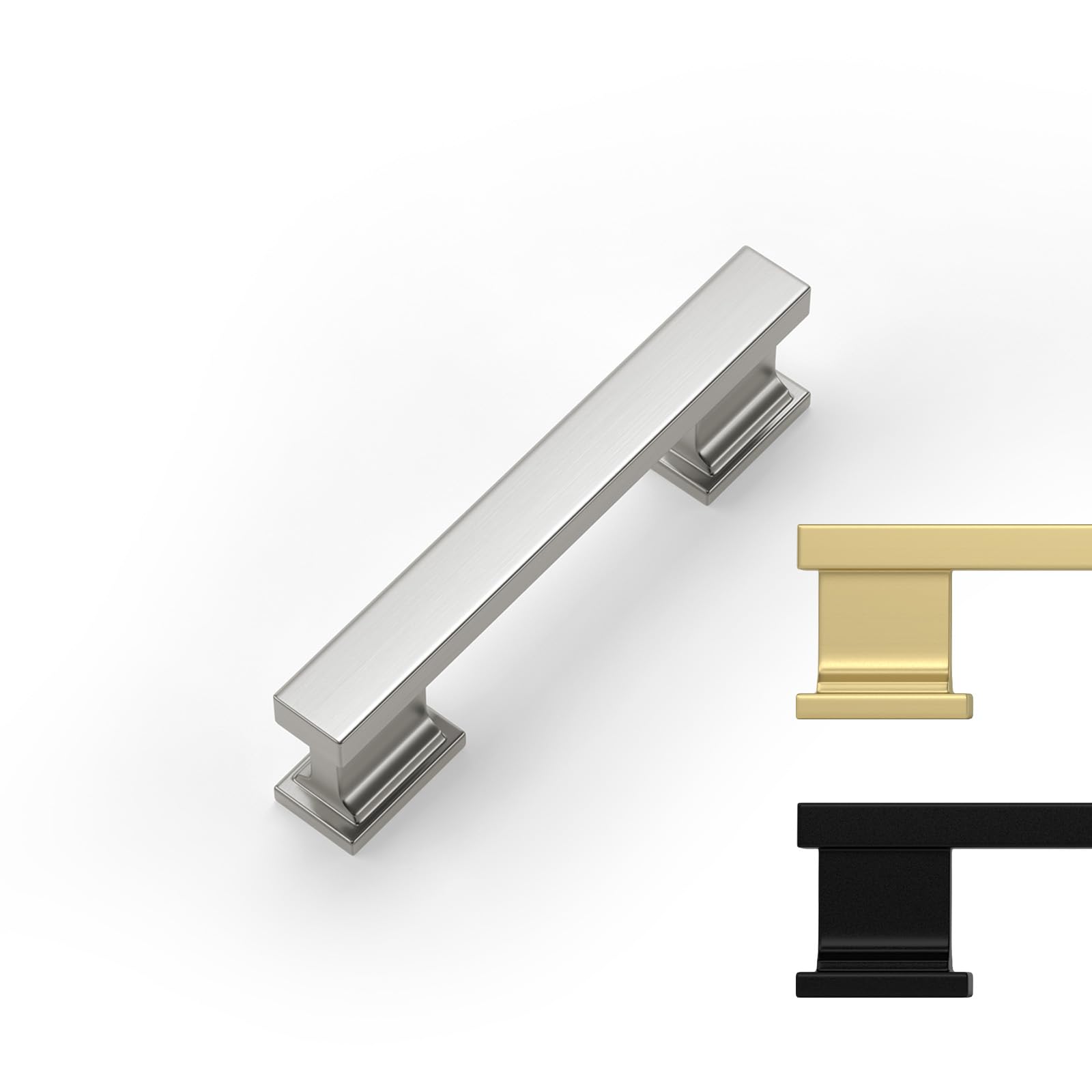Photo 1 of Rergy 20 Pack Cabinet Handles, 3 Inch Hole Center Pulls, Brushed Satin Nickel Kitchen Drawer Pulls and Knobs, Square Hardware for Bathroom Dresser
