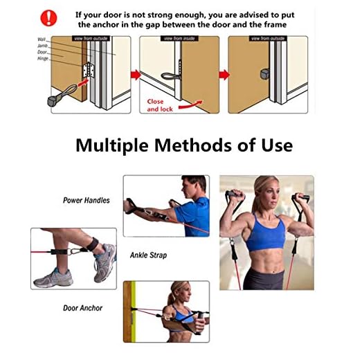 NIUFIT Exercise Resistance Bands Set Stackable up to 100 lbs Workout Tubes for Indoor and Outdoor Sports Weight Lifting… - Image 6