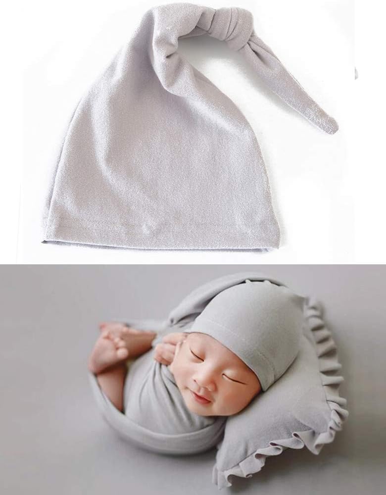 Newborn Photography Props Hat Shart Cap Baby Photo Prop Caps Infant Accessories Cute Chapeau Headdress Dicer Headgear (Light Gray)