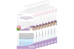 CANAGER Hanging Moisture Absorber, Lotus Fragrance Moistureproof Hanging Bag, Dehumidifier Bag (8 packs) Hanging Closet Dehumidifier Bags, Moisture Absorb 12.5 oz.
