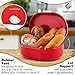 Bread Box Red, Carbon Steel, Large Capacity - Metal Food Storage Containers and Bread Boxes for Kitchen Counters, Pantries - Retro Countertop Bin Breadbox for loaves | 15.7 x 10.8 x 7 inches