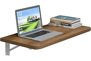 Pmnianhua Wall Mounted Desk,31'' Wall Mounted Drop Leaf Table,Drop Down Table,Folding Table,Fold Down Wall Desk,Floating Desk for Wall Laundry Room Bar Home Office Small Space(Walnut)