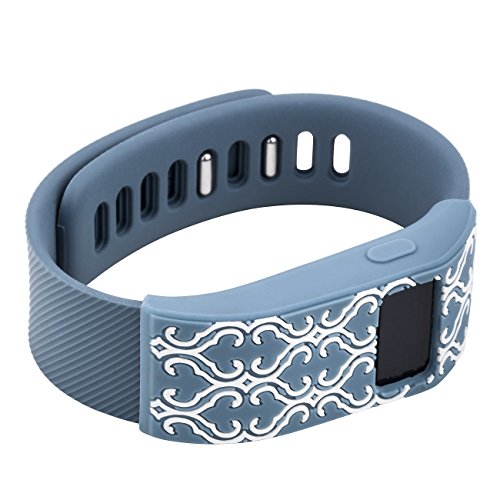 XO Your Sister - Fitbit Charge/Fitbit Charge HR Slim Designer Sleeve - Band Cover - Arabesque slate/white